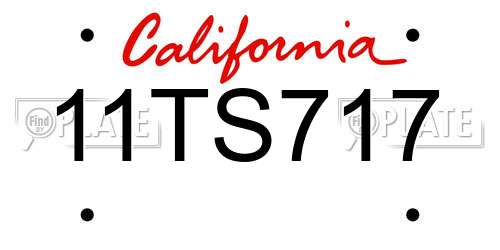 11TS717 California License Plate