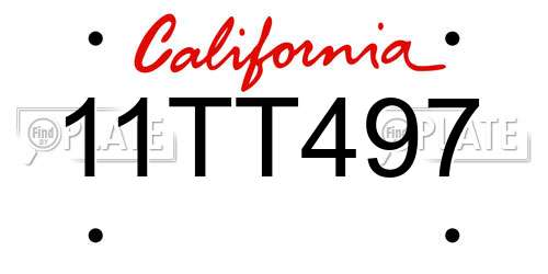 11TT497 California License Plate