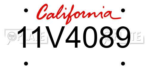 11V4089 California License Plate
