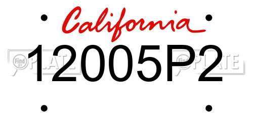 12005P2 California License Plate