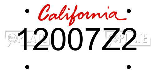 12007Z2 California License Plate