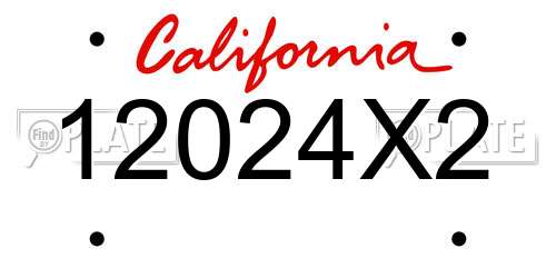 12024X2 California License Plate
