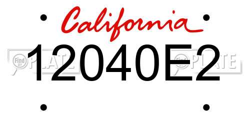 12040E2 California License Plate