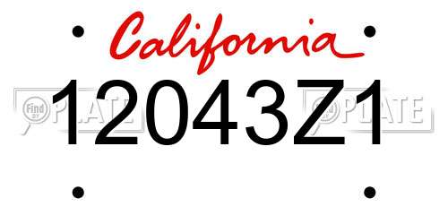 12043Z1 California License Plate