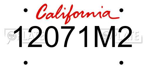 12071M2 California License Plate