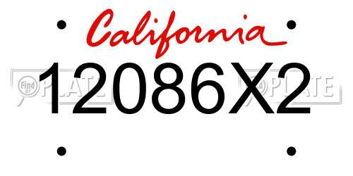 12086X2 California License Plate