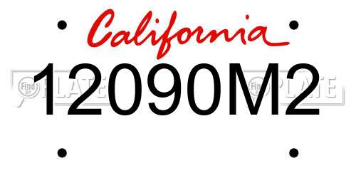 12090M2 California License Plate