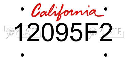 12095F2 California License Plate