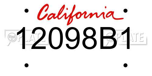 12098B1 California License Plate