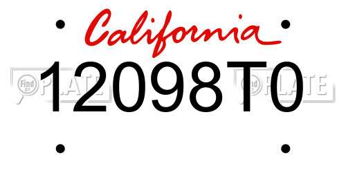 12098T0 California License Plate