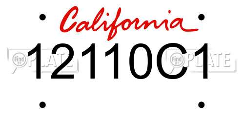 12110C1 California License Plate