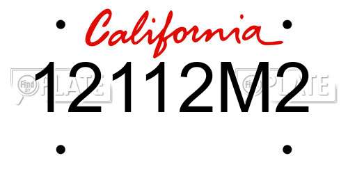 12112M2 California License Plate