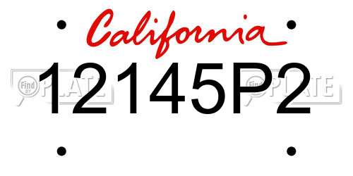 12145P2 California License Plate