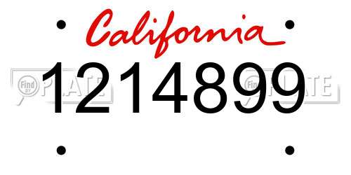 1214899 California License Plate