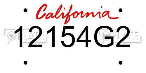 12154G2 California License Plate