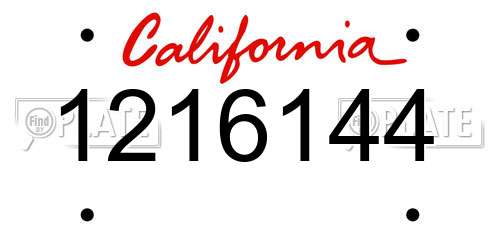 1216144 California License Plate