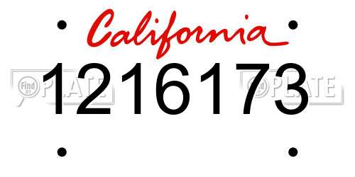 1216173 California License Plate