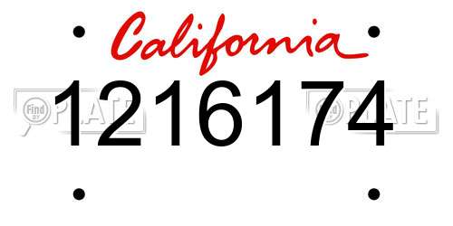 1216174 California License Plate
