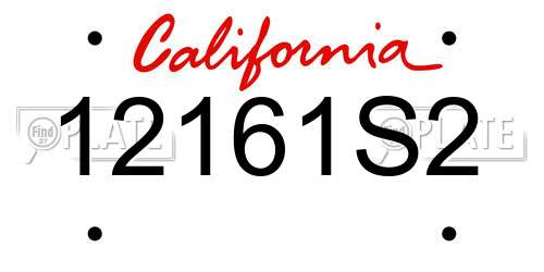 12161S2 California License Plate