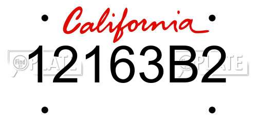 12163B2 California License Plate