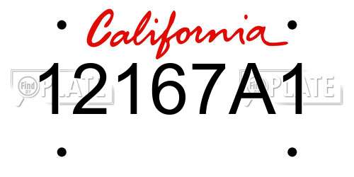 12167A1 California License Plate