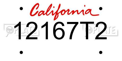 12167T2 California License Plate