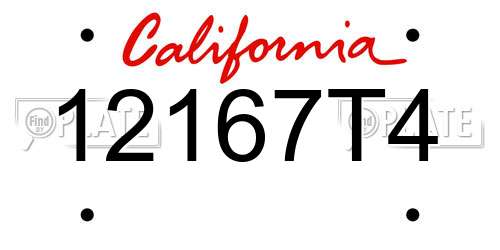12167T4 California License Plate