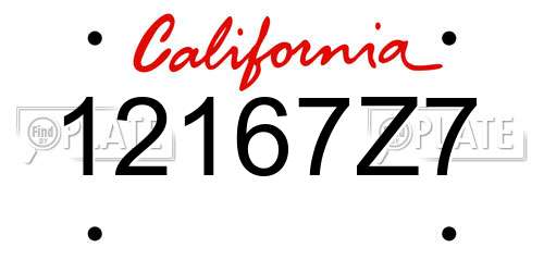 12167Z7 California License Plate