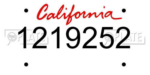 1219252 California License Plate