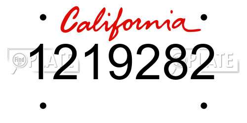 1219282 California License Plate