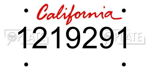 1219291 California License Plate