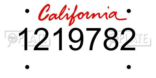 1219782 California License Plate