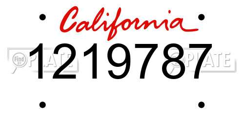 1219787 California License Plate