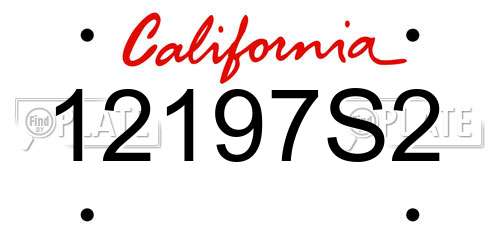 12197S2 California License Plate