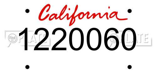 1220060 California License Plate