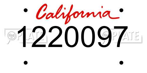 1220097 California License Plate