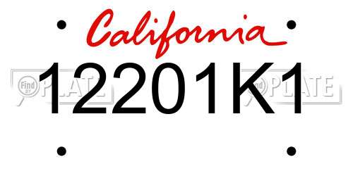 12201K1 California License Plate