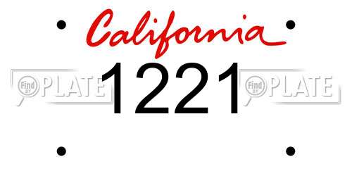 1221 California License Plate