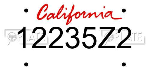 12235Z2 California License Plate
