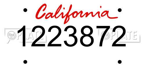 1223872 California License Plate