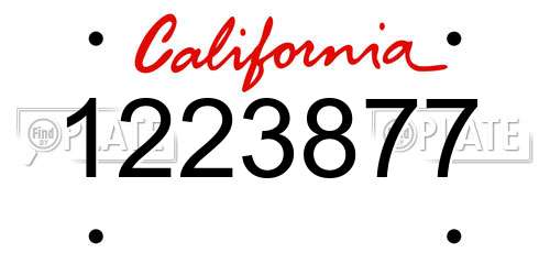 1223877 California License Plate
