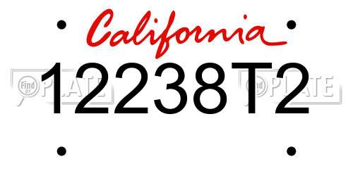 12238T2 California License Plate