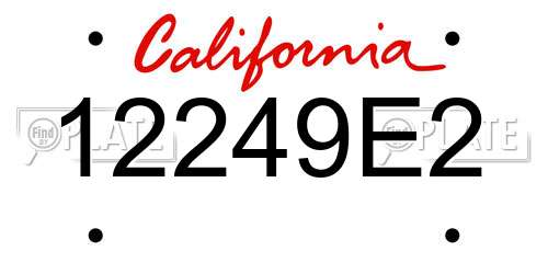 12249E2 California License Plate