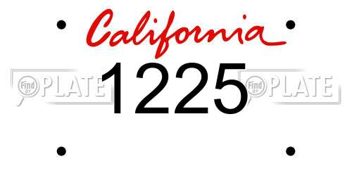 1225 California License Plate