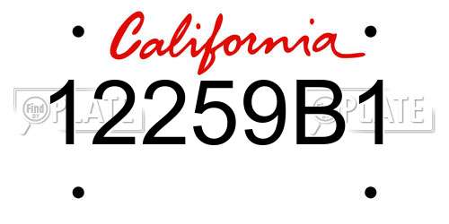 12259B1 California License Plate