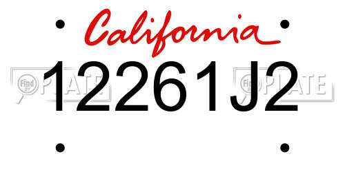 12261J2 California License Plate