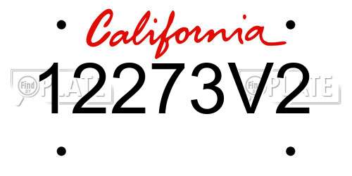 12273V2 California License Plate