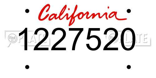 1227520 California License Plate