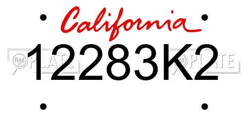 12283K2 California License Plate
