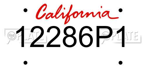 12286P1 California License Plate